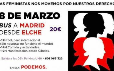 8 de marzo, La mujer de Sax se suma a la jornada de «paro de empleo, cuidados y consumo»
