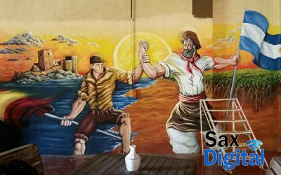 El Castillo de Sax, plasmado en las paredes de las Bodegas Segisa de San Juan en Argentina