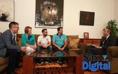 Encuentro del Club de Fútbol Sala San Blas de Sax con el presidente de la Diputación de Alicante