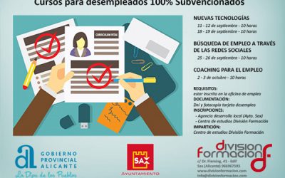 Tres nuevos cursos para desempleados en Sax