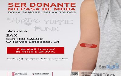 Donación de sangre 8 de abril, en Sax