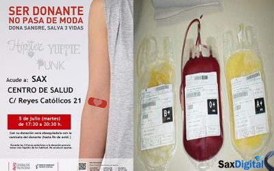 Donación de sangre en Sax, martes 5 de julio