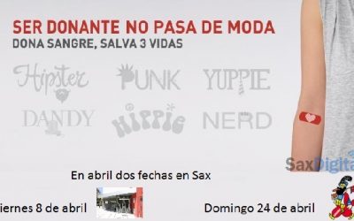 En Abril dos citas para donar sangre en Sax