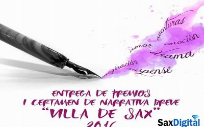 Entrega de premios del I Certamen Literario de Narrativa Breve ”Villa de Sax”