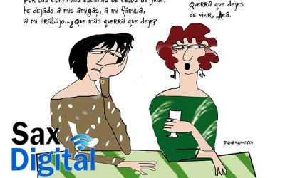 La humorista Diana Raznovich acerca a Sax 31 viñetas sobre violencia de género en la muestra “No tengo dueño”