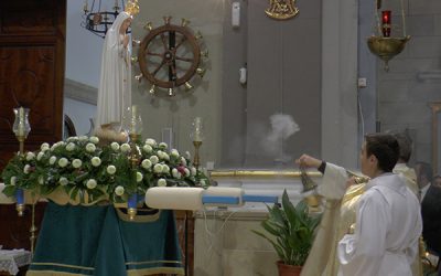Procesión de las antorchas en honor a la Virgen de Fátima en Sax