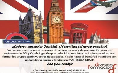 ¿Quieres aprender inglés?. ¿Necesitas refuerzo escolar?