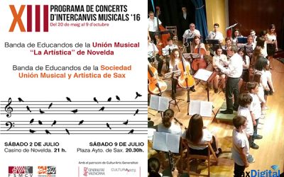 La Unión Musical de Sax compartirá escenario con “La Artística” de Novelda