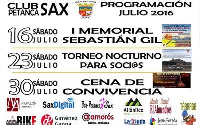 Club Petanca Sax, Julio 2016