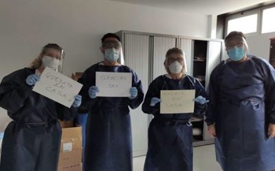 Trabajadores del Centro de Salud de Sax agradecen la colaboración de todos los ciudadanos.