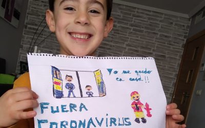 Los peques agradecen con dibujos el trabajo de los profesionales, para contener el coronavirus