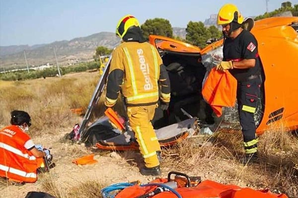 Bomberos Sax accidente coche