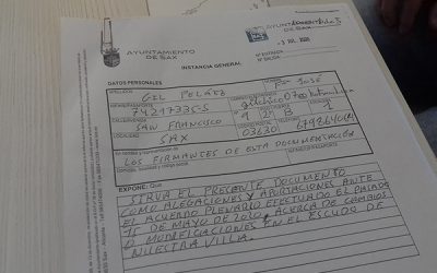 Alegaciones a la modificación del escudo heráldico de la Villa de Sax