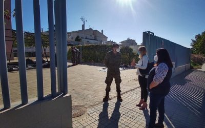 Una unidad especializada del Ejército de Tierra  despliega 21 efectivos en la residencia La Molineta para desinfectar las instalaciones