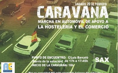 La Hostelería de Sax organiza una caravana de coches para protestar por el cierre