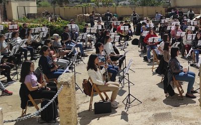 Las Sociedades Musicales ensayan en los patios de las Sedes Festeras sajeñas