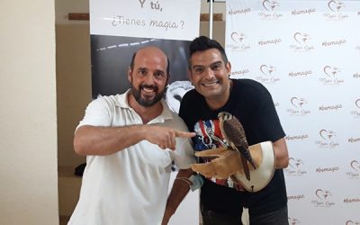 El cómico valenciano Raúl Antón, es el nuevo padrino de una de las aves de terapia de Magic- Eagle