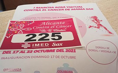 Primera marcha rosa virtual contra el cáncer de mama en Sax para recaudar fondos y promover hábitos saludables