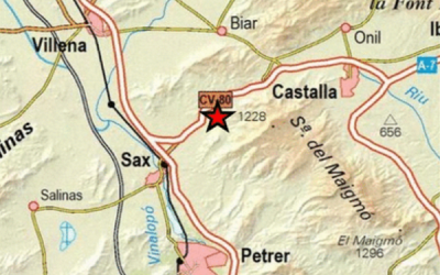 Tres terremotos en poco más de una hora entre Sax, Biar y Castalla
