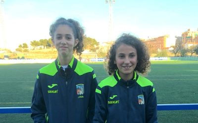 Las futbolistas sajeñas, Nadia Blasco y Rocío Ruiz, con la Selección Valenciana Femenina Sub-12