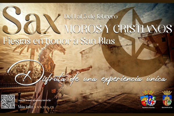 Programa de Fiestas de Moros y Cristianos en honor a San Blas de 2023 en la Villa de Sax