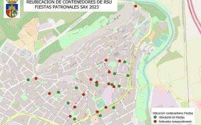 Cambio en la ubicación de contenedores por las fiestas de San Blas en Sax 2023
