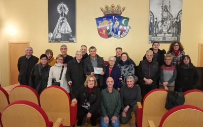 Tomás Olcina y Joaquín Orihuel visitaron Sax, el pueblo de origen de “El Tío Ramón” una de las composiciones más famosas de la música festera