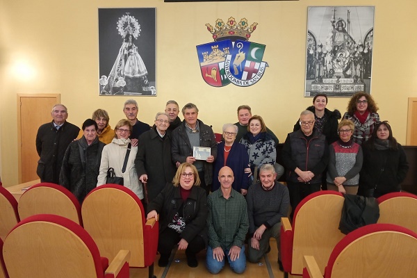 Tomás Olcina y Joaquín Orihuel visitaron Sax, el pueblo de origen de “El Tío Ramón” una de las composiciones más famosas de la música festera