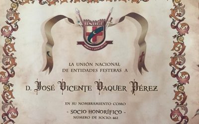 La X Asamblea Nacional de la UNDEF nombraba como socio honorífico al sajeño José Vicente Vaquer