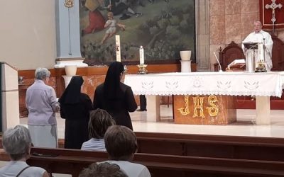 Celebración de la virgen del Carmen en Sax, renovación de los votos religiosos de las hermanas de Sax
