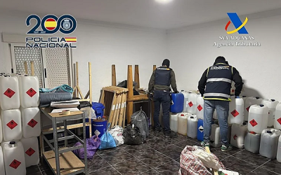 Desmantelado en Sax un laboratorio de cocaína oculto tras importaciones de pulpa de fruta desde Colombia