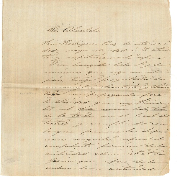 Un mitin Socialista en Sax en el año 1905