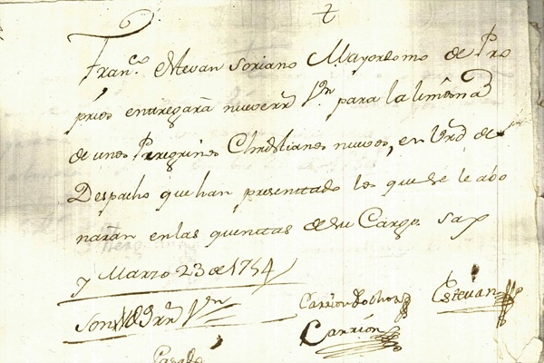 Archivo Municipal de Sax. Cuentas de propios de 1754.